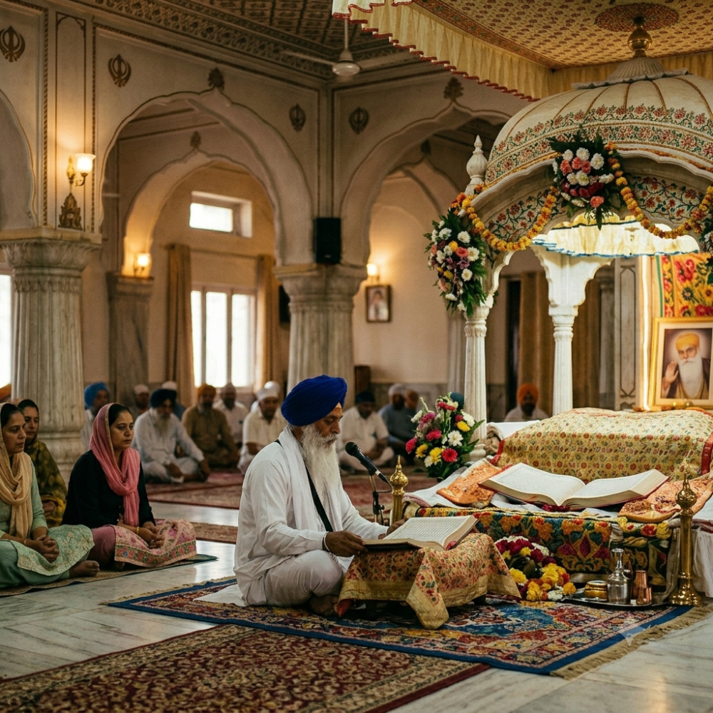 Akhand Paath at the Gurudwara Sahib